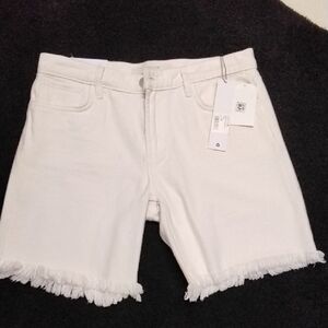 Joe's Jeans White Frayed Hem Jean Shorts